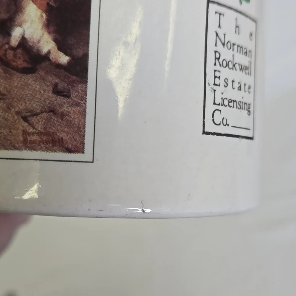 Norman Rockwell Coffee Mug, Cobbler Studying Dolls‎ Shoe